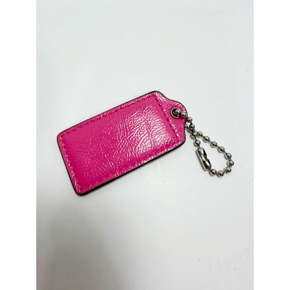 Coach Pink Hang Tag Leather Big Accessory Key Chain - Picture 3 of 6